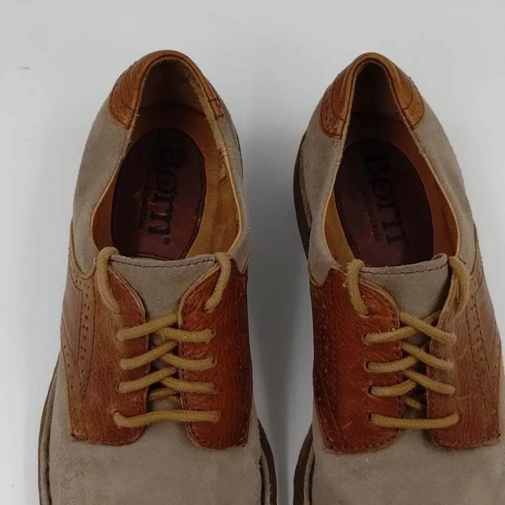 Born Men's Harding Saddle US 9 Oxford Lace Up Suede Leather